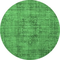 Ahgly Company Indoor Round Persian Emerald Green Traditional Area Rugs, 6' Round
