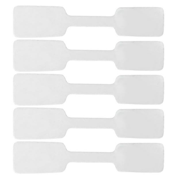 Juego de 200 etiquetas autoadhesivas para joyería, collares, anillos, pulseras, etiquetas de precio en blanco (cuadradas, blancas)