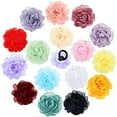 thumbnail image 2 of 16 Pieces Decorative 9cm/3.5" Retro Big Organza Rose Flower Hair Ties Rubber Bands Hair Scrunchies Ropes Bun Pigtail Ponytail Holders Accessories for Women Girls Teens Kids, 2 of 4
