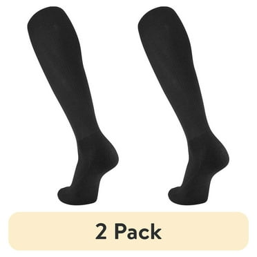 (2 pack) Easton Baseball/Softball Socks, Black, Youth Medium