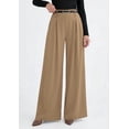 thumbnail image 4 of PRETTYGARDEN Womens Fall Wide Leg Trousers High Elastic Waist Loose Pleated Long Flowy Palazzo Work Pants with Pockets, 4 of 6