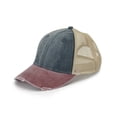 thumbnail image 2 of Adams OL102 Distressed Ollie Cap - Navy Burgundy Tan, 2 of 2