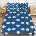 thumbnail image 6 of 3 Pcs Soft Bedding Set, Includes 1 Duvet Cover with Zipper And 2 Pillow Shams,Baseballs - Spring Sports Full(79"×90"), 6 of 8