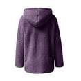 thumbnail image 6 of QATAINLAV Womens Warm Fuzzy Zip Up Hoodie Jackets Fall Winter Faux Fur Coats Outdoor Long Sleeve Fleece Hooded Sweatshirts, Purple, XXXL, 6 of 7