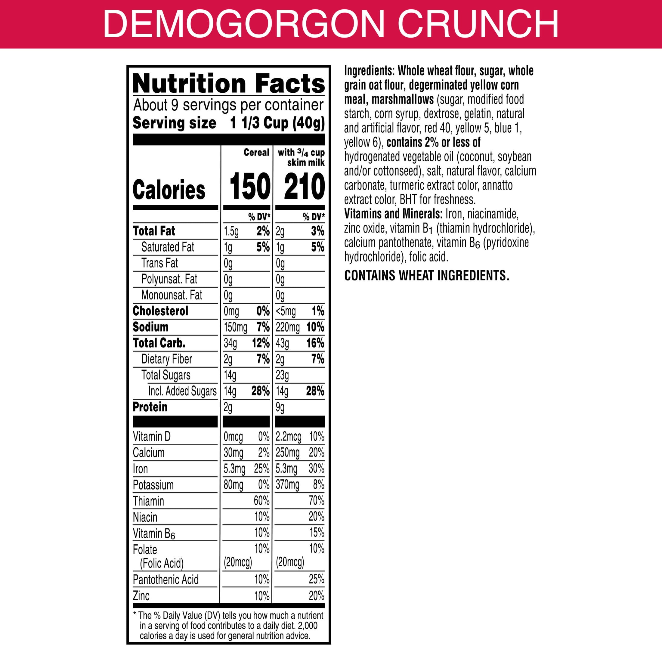 Kellogg's Demogorgon Crunch Original Breakfast Cereal, Collector's Edition, 12.1 oz