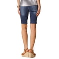 thumbnail image 3 of INSPIRE CHIC Pantalones de mezclilla cortos con puños enrollados y bolsillos para mujer M Azul, 3 of 6