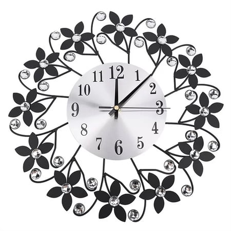 Chic Decor, Crystal Wall Clock Aluminum Sparkling Bling, Modern Design For A Fashionable Home