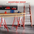 thumbnail image 4 of HOMCOM Tréteau Télescopique Réglable pour Chantier, Outil Cheval Scie Pliable, Rouge, 4 of 10