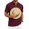 thumbnail image 2 of PBNBP Polos Shirts for Men,Mens Jacquard Knitted Polos Shirts Quarter Zip Polos T Shirt Short Sleeve Regular Fit Shirt for Summer, 2 of 10