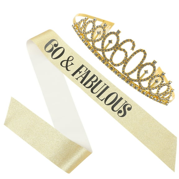 Quinceanera Crown 60th Birthday Birthday Crown Miss 158X9.5X1CM Golden