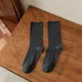thumbnail image 2 of UJNDER Women's Slouchy Crew Socks Solid Color Korean Fashion Socks Double Needle Dark Blue, 2 of 3