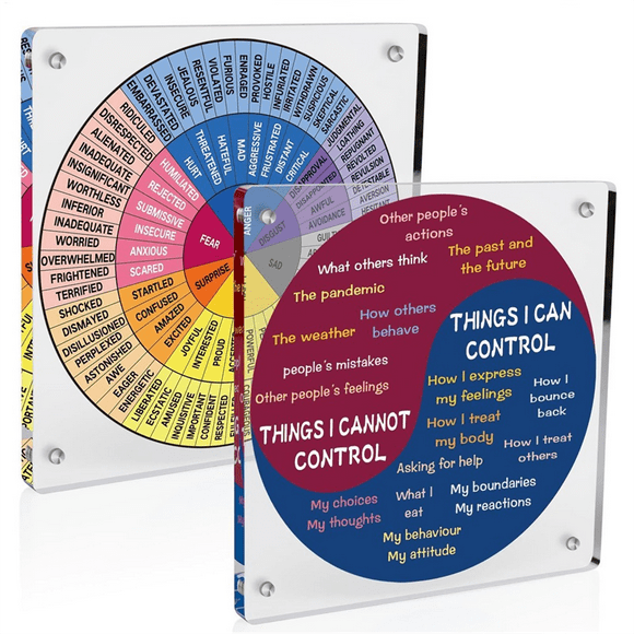 Feeling Wheel for Adults, Acrylic Emotion Wheel Chart