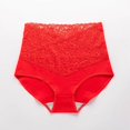 thumbnail image 1 of Ropa interior de cintura alta con escote en V para mujer, de algodón, antibacteriana, con encaje en la entrepierna, tentación caliente, bragas para el vientre para niñas, 1 of 3