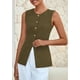 thumbnail image 5 of Chaleco PRETTYGARDEN Blazer Sin Mangas con Botones Verde Militar XL, 5 of 8