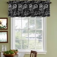 thumbnail image 4 of 2 Pack Valances for Windows, Vintage Floral Window Valances for Living Room/Bedroom/Bathroom, Black Dandelion Plants Country Botanical Light Filtering Kitchen Curtain Valance 54"W x18" L, 4 of 9