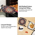thumbnail image 4 of Boho Mandala 5 Pcs Kitchen Set Heat Resistant Oven Mitts and Non-Slip Pot Holders with Adjustable Cooking Apron, 4 of 6