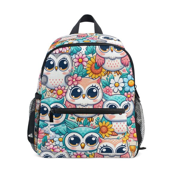 ALAZA Cute Owl and Floral School Backpack Small Bookbag Mini Bags