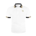 thumbnail image 2 of LTTVQM Mens Outdoor Activity Contrast Cuff Embroidered Waffle Polo Shirt Lightweight Cooling Short Sleeve Collared Top Summer Breathable Soft Golf Casual Wear White 2XL, 2 of 6