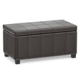 thumbnail image 2 of Simpli Home Amelia 34" Transitional Rectangle Ottoman Bench in Tanners Brown Faux Leather, 2 of 14