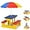 Colorful, variant on Adjustable Kids Picnic Table with Removable Umbrella, Portable Outdoor Set for Indoor and Outdoor Use in Patio, Backyard or Garden