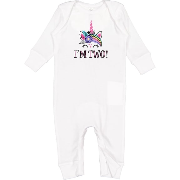 Inktastic 2nd Birthday Unicorn 2 Year Old Girl Baby Romper Coveralls