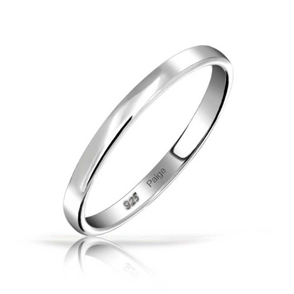 silver band ring womens