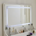 thumbnail image 3 of Vanity Desk with LED Mirror, Bedroom Makeup Table with 2 Large Drawers, White, 3 of 11