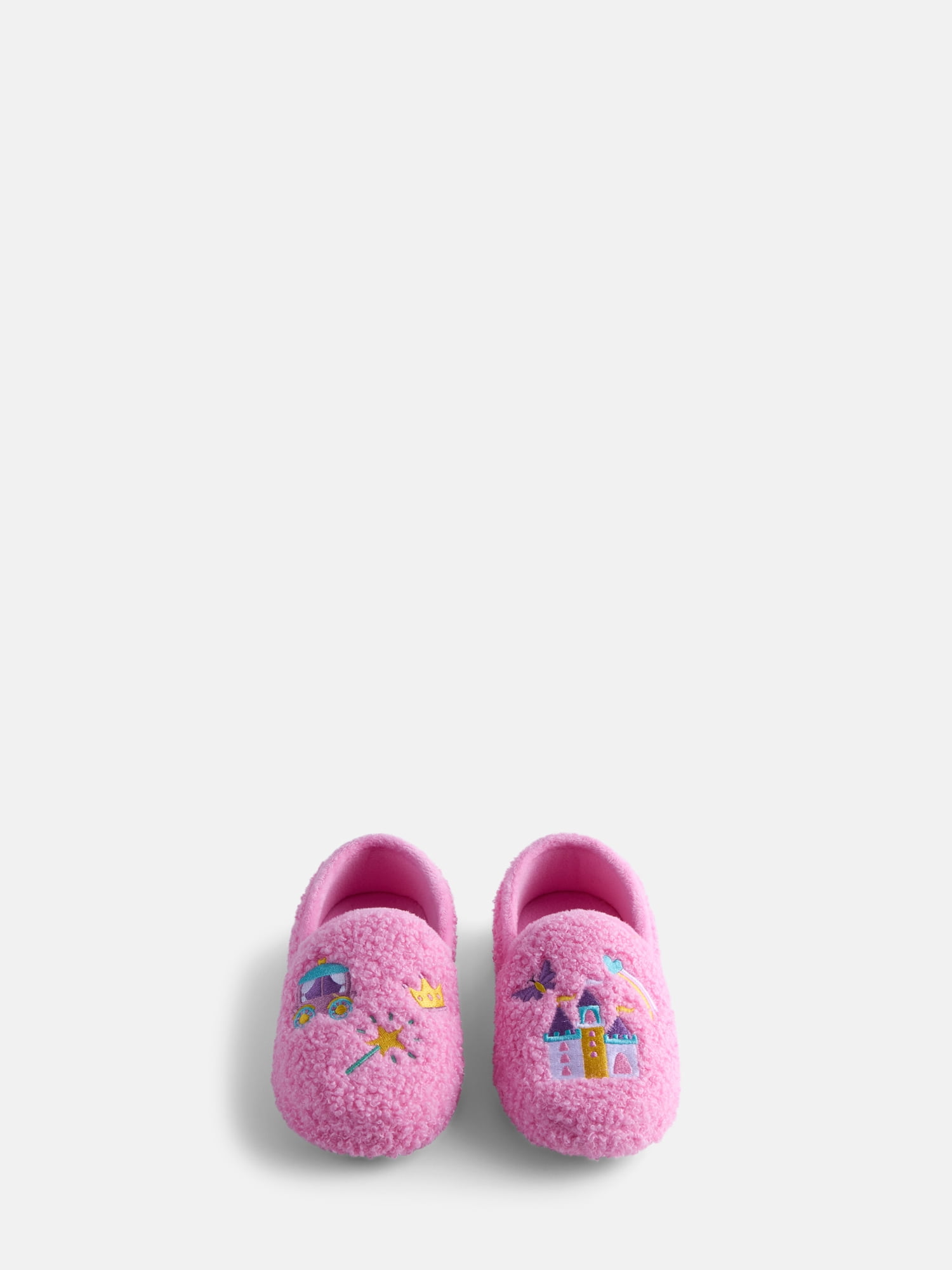 Wonder Nation Toddler Girls Embroidered Castle Slippers