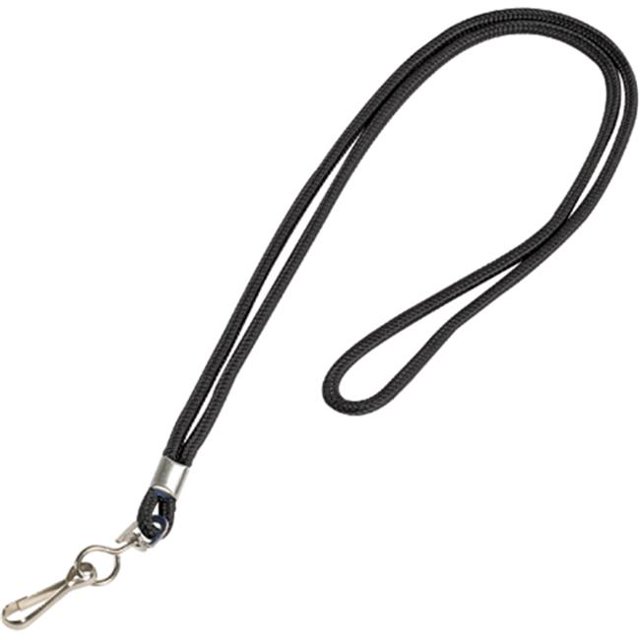 LY100 Lanière Standard Noire avec Crochet - Lot de 24