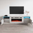 thumbnail image 4 of York WH02 Fireplace TV Stand for TVs up to 90", Modern High Gloss 79" Entertainment Center, Electric Fireplace TV Media Console with Storage Cabinets and LED Lights, 4 of 6