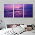 thumbnail image 3 of JRXY Summer Beach With Blue Water And Purple Sky At Sunset. Poster Canvas Prints Wall Art For Home Office Decorations,3 pcs 12x16x3pcs, 3 of 4