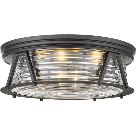 4 Light Flush Mount in Transitional Style-6.5 inches Tall and 20 inches Wide-Matte Black Finish Bailey Street Home 372-Bel-4652244