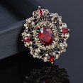 thumbnail image 4 of RV Broche de diamantes vintage para mujer, Garme de diamantes de imitación de cristal ovalado Rojo Verde, 4 of 4