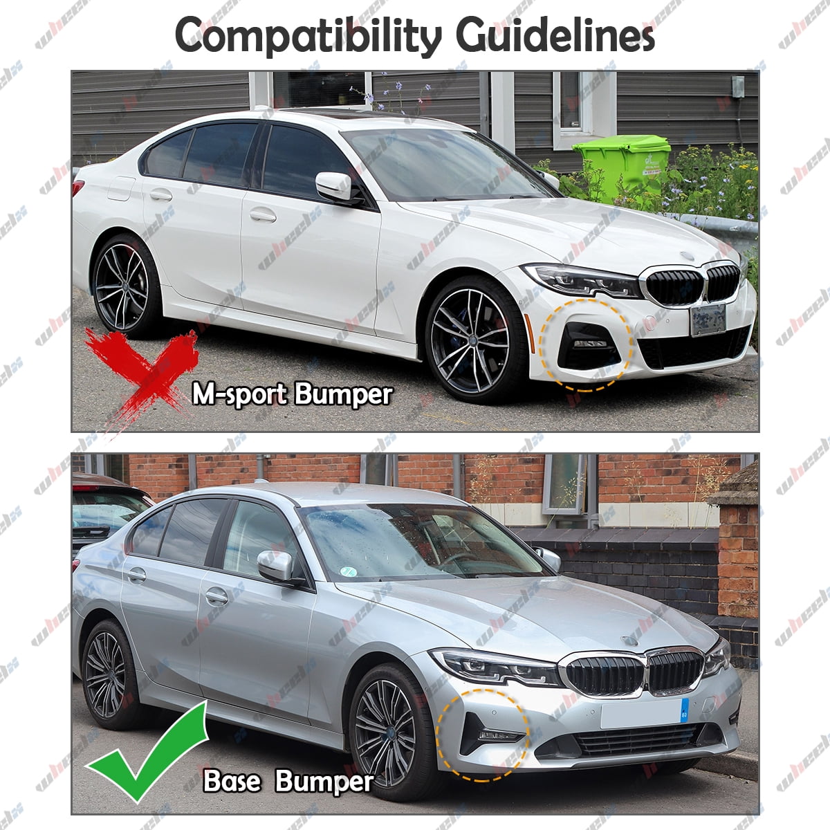 Front Lip Compatible with 2019-2022 BMW G20 3 Series With BASE Bumper Only, JDM Air Dam Lower Chin Bumper Splitter Protection Body Kit Fits for 4-Door Sedan 2019 2020 2021 2022(Carbon Fiber Look)