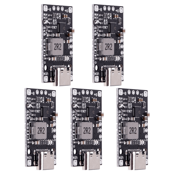 5Pcs Type-C 3.7V 3S Lithium Battery Charging Boost Module Support QC Fast Charging with Balanced Charge LED Indicator