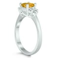 thumbnail image 2 of SZUL Women's Princess Cut 5X5MM Citrine and Diamond Duchess Ring in 10K White Gold, 2 of 4