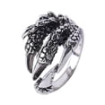 thumbnail image 4 of Qarigey Vintage Tail Rings Antique Plating Trend Ring Gift Alloy Opening Men's Index Claw-shaped Jewelry for Holiday Wear Supply Como se muestra 10piezas, 4 of 6