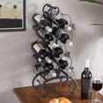 thumbnail image 4 of Estante de vino metálico independiente negro | Portavinos de encimera de 4 niveles | Recubrimiento en polvo, resistente al óxido, patrón de uva | Contiene 8 botellas | 66,5x30x18cm | Organizador, 4 of 8