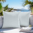 thumbnail image 3 of Throw Pillow Covers 16x16 Inch Set of 2, Blue Striped Waterproof Outdoor Pillow Covers, Blue White Stripes Farmhouse Decorative Cushion Pillowcases for Couch, Sofa, Bed, Garden, Patio, 3 of 9