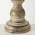 thumbnail image 7 of Rustic Stockbridge Wooden Candle Holders, Set of 2, Spiked Metal Top, Rounded Turned Columns, Distressed with Vintage Style White Wash, 9 Inches, 7 of 7