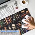thumbnail image 4 of Long Mouse Pads for Desk,Black Halloween Skull Book Pattern Desk Mats on Top Of Desks, Desk Mouse Pad Extra Large with 3mm Non-Slip Base and Stitched Edge for Gaming,Office,Work,Home 31.5"x15.7", 4 of 6