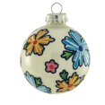 thumbnail image 2 of Glass Christmas Tree Ornaments - 67mm/2.63" [4 Pieces] Decorated Balls from Christmas by Krebs Seamless Hanging Holiday Decor (Porcelain White with Boho Flowers), 2 of 3