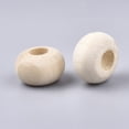 thumbnail image 2 of Unfinished Wood Beads, Natural Wooden Beads, Rondelle, Old Lace, 14~14.5x9mm, Hole: 5.5~6mm, 2 of 2