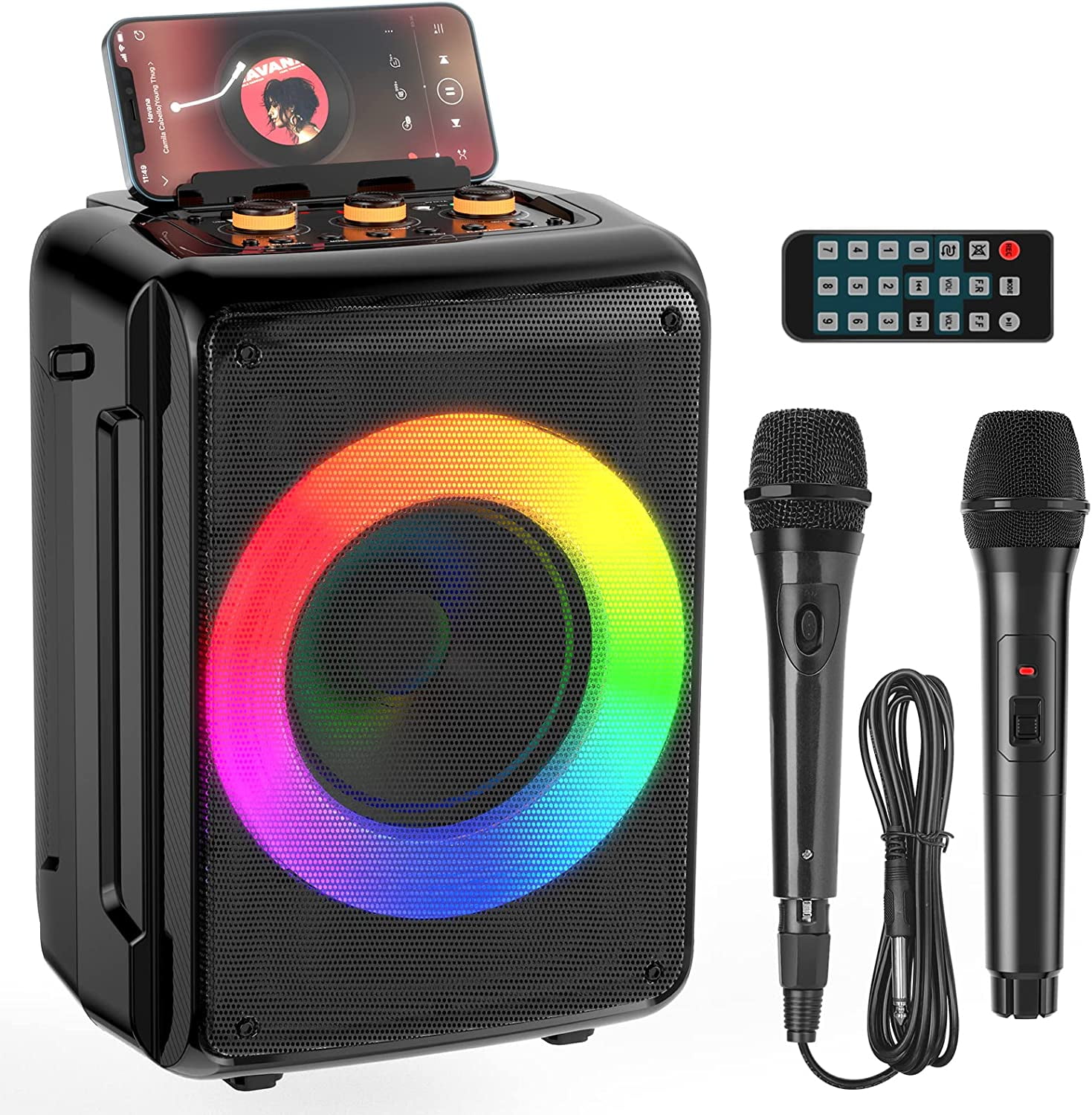 JYX Karaoke Machine, Bluetooth Portable Karaoke Speaker with 2
