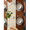 thumbnail image 2 of Boanket Yellow Teal Boho Table Runner - 60 Inch Long, Kitchen Dining Table Runner Dresser Scarves, Vintage Geometric Stripes Abstract Art Farmhouse Decor for Coffee Tables Wedding Party Banquet, 2 of 8