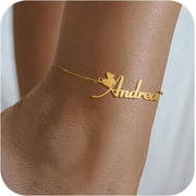 Custom Name Anklets For Women - 18K Gold Plated Summer Waterproof Anklet With Name Dainty Personalized Anklets Beach Jewelry Gift For Daughter Girlfriend Wife[o5714]