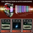 thumbnail image 6 of Welding Helmet Auto Darkening with LED Light Large View Solar Powered True Color Welding Hood 4 Arc Sensor Wide Shade 4/5-9/9-13 Welding Mask for TIG MIG Arc Weld Grinding, 6 of 9