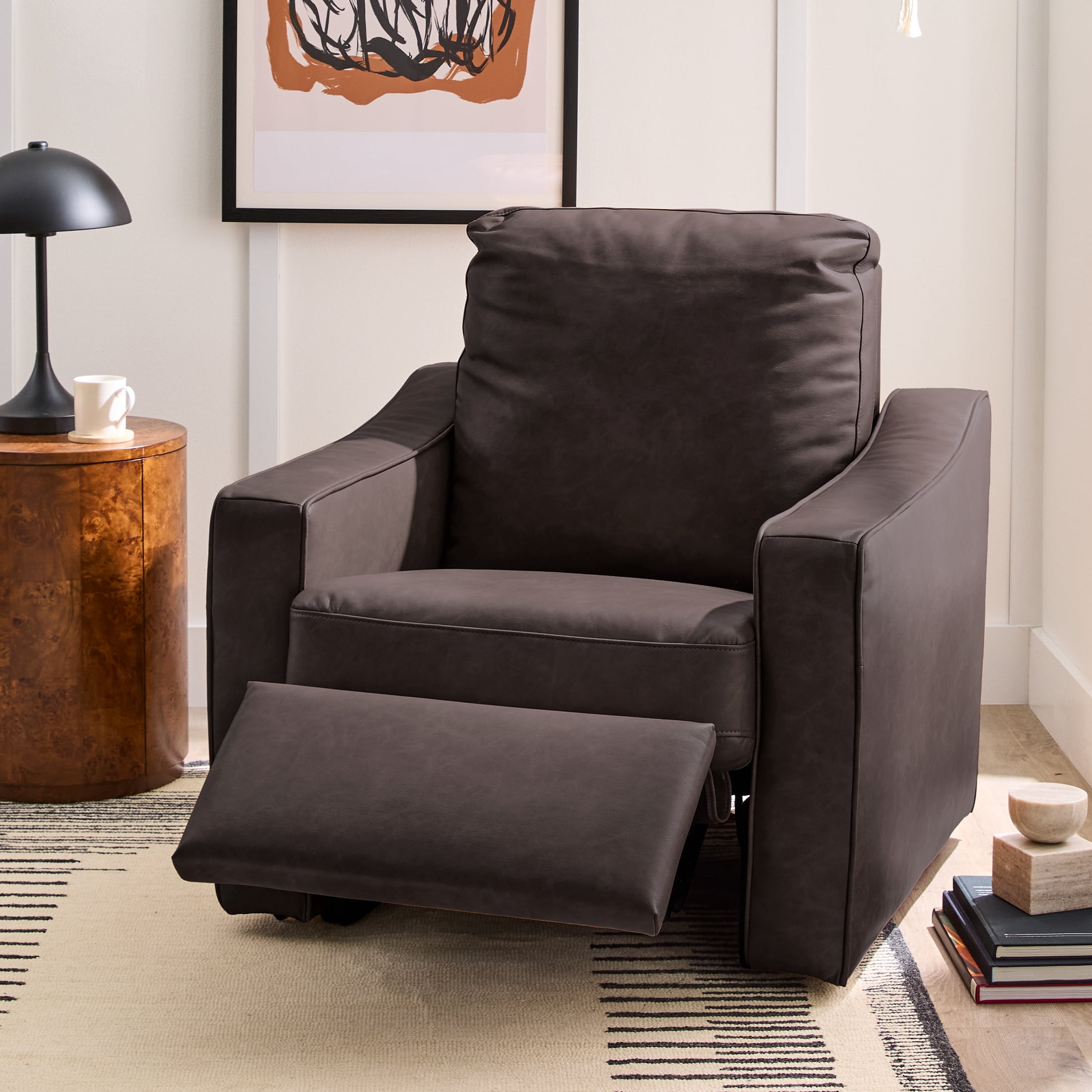 Better Homes & Gardens Allen Power Recliner, Dark Espresso Faux Leather