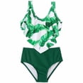 thumbnail image 3 of Swimwear Parent-Child OutfitMother Daughter Swimsuit Set Children's And Girls Split Swimsuit Set Green qILAKOG Size 10-11 Years, 3 of 8