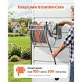 thumbnail image 6 of KFFKFF Wall-Mounted Garden Hose Reel, Fits 150 ft 5/8-inch Hose, Durable Stainless Steel Construction, Outdoor Manual Winder with Brass Connector & Hose Guide, Space-Saving Design for Lawn, Yard, 6 of 9